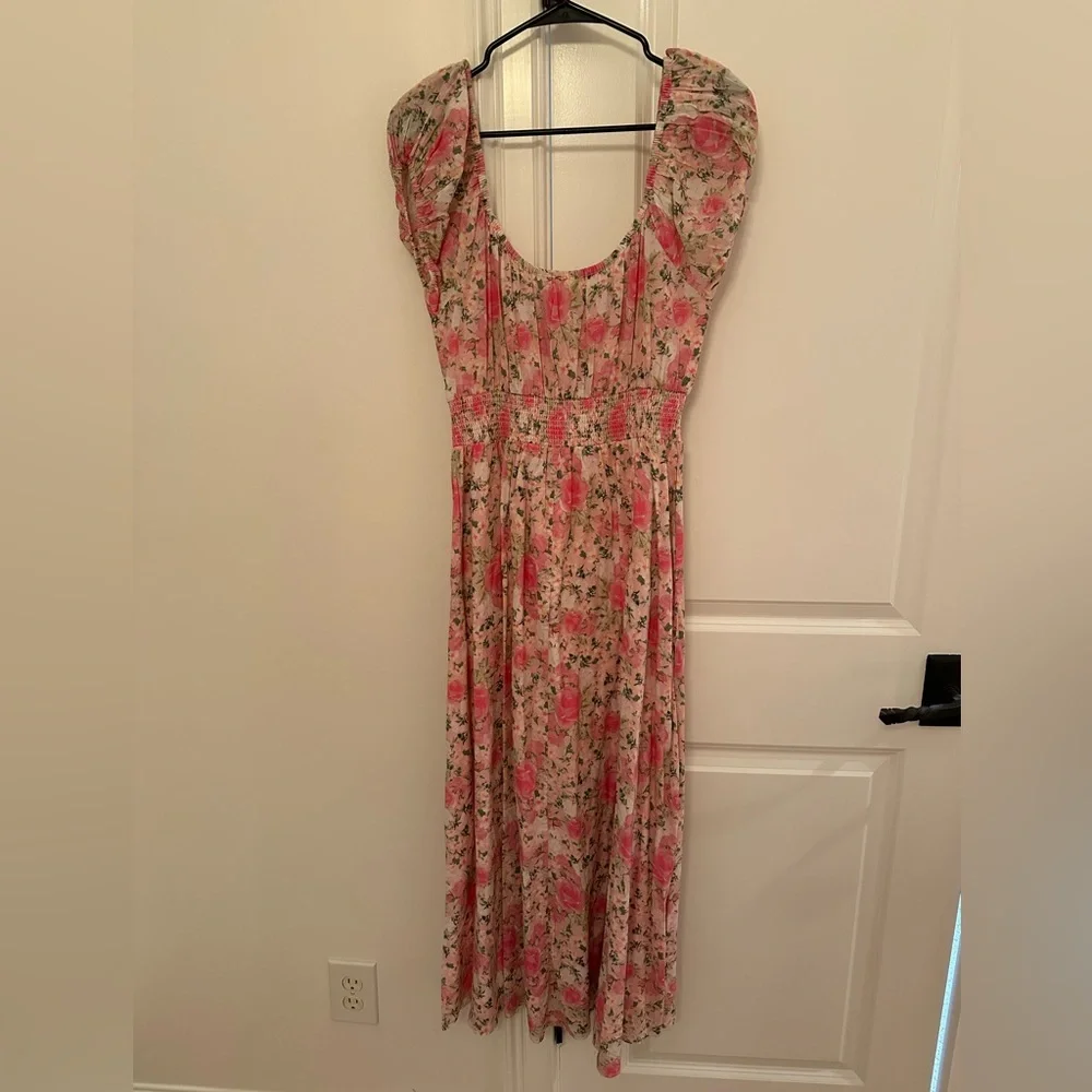 LoveShackFancy LoveShackFancy Vernon Shirred Cotton Floral Dress - Picture 4 of 6